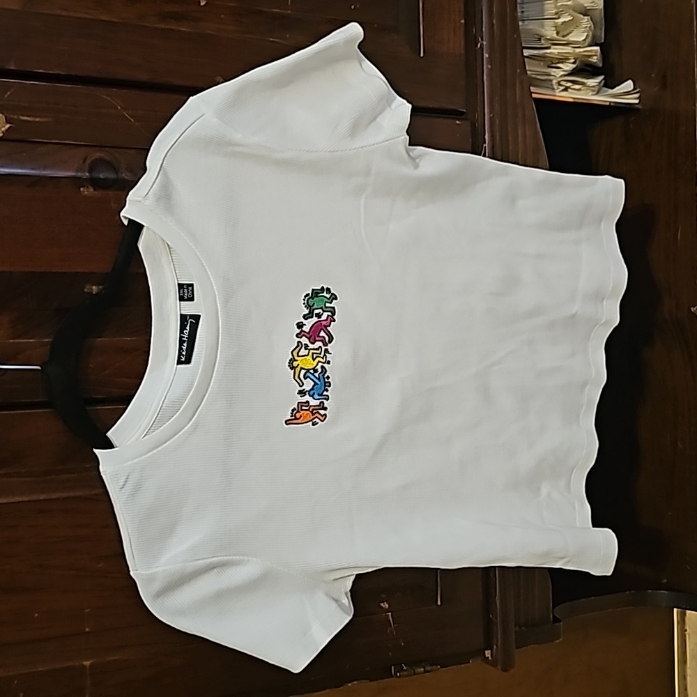 Keith Haring s/s baby tee, size 2XL
